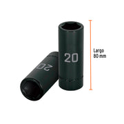 Dado largo cuadro 1/2' de impacto 6 puntas de 20 mm, TRUPER