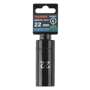 Dado largo impacto de 22 mm, 6 puntas, cuadro 1/2', TRUPER