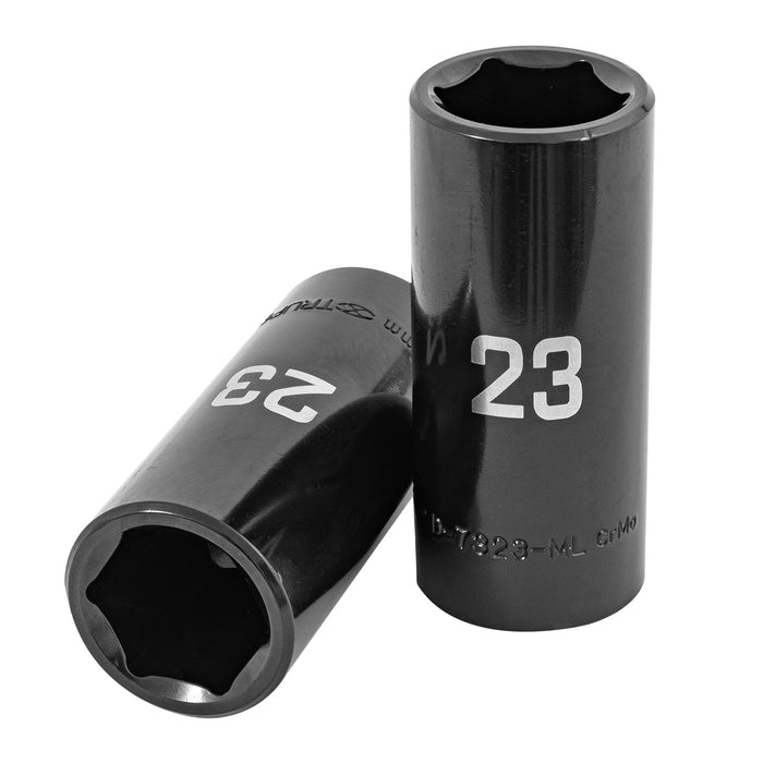 Dado largo impacto de 23 mm, 6 puntas, cuadro 1/2', TRUPER