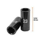 Dado largo impacto de 23 mm, 6 puntas, cuadro 1/2', TRUPER