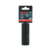 Dado largo impacto de 3/4', 6 puntas, cuadro 1/2', TRUPER