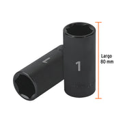 Dado largo impacto de 1', 6 puntas, cuadro 1/2', TRUPER