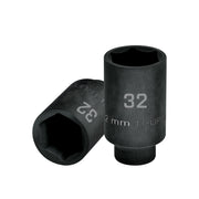 Dado largo impacto de 32 mm, 6 puntas, cuadro 1/2', TRUPER