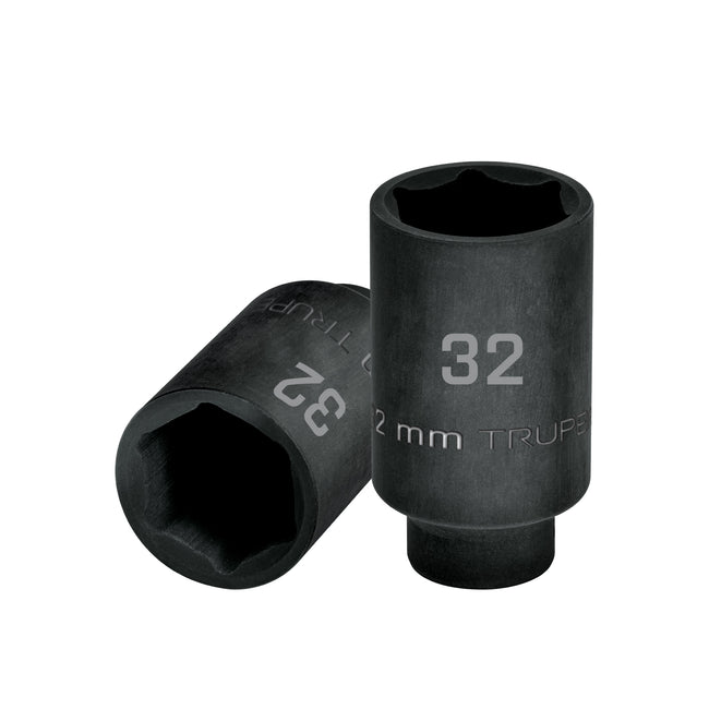 Dado largo impacto de 32 mm, 6 puntas, cuadro 1/2', TRUPER