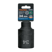 Dado largo impacto de 34 mm, 6 puntas, cuadro 1/2', TRUPER