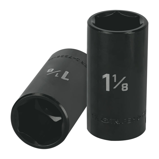 Dado largo impacto de 1-1/8', 6 puntas, cuadro 1/2', TRUPER