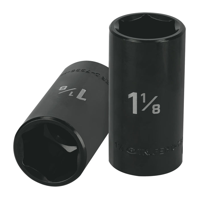 Dado largo impacto de 1-1/8', 6 puntas, cuadro 1/2', TRUPER