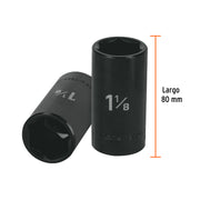 Dado largo impacto de 1-1/8', 6 puntas, cuadro 1/2', TRUPER