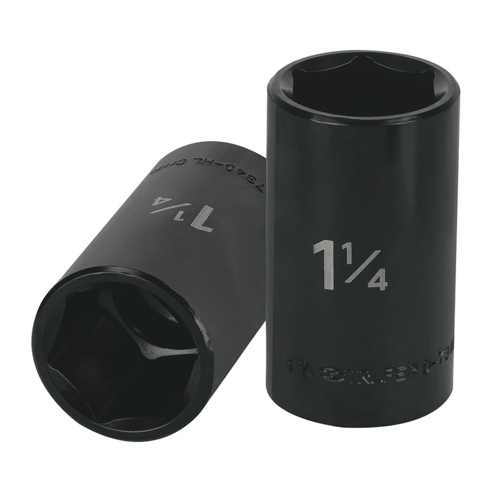 Dado largo impacto de 1-1/4', 6 puntas, cuadro 1/2', TRUPER