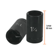 Dado largo impacto de 1-1/4', 6 puntas, cuadro 1/2', TRUPER