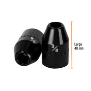 Dado de impacto de 3/8', 6 puntas, cuadro 1/2', TRUPER