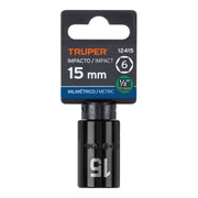 Dado cuadro 1/2' de impacto 6 puntas de 15 mm, TRUPER