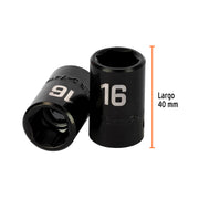 Dado cuadro 1/2' de impacto 6 puntas de 16 mm, TRUPER