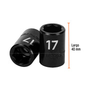 Dado cuadro 1/2' de impacto 6 puntas de 17 mm, TRUPER