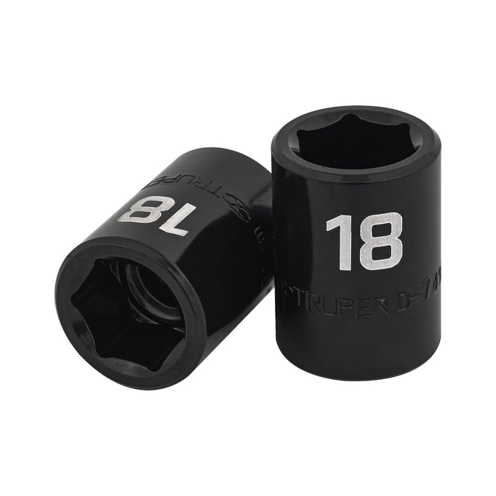 Dado cuadro 1/2' de impacto 6 puntas de 18 mm, TRUPER