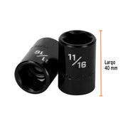 Dado de impacto de 11/16', 6 puntas, cuadro 1/2', TRUPER
