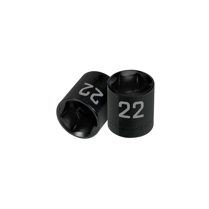 Dado de impacto de 22 mm, 6 puntas, cuadro 1/2', TRUPER