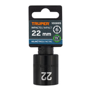 Dado de impacto de 22 mm, 6 puntas, cuadro 1/2', TRUPER