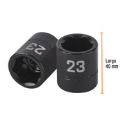 Dado de impacto de 23 mm, 6 puntas, cuadro 1/2', TRUPER