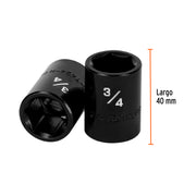 Dado de impacto de 3/4', 6 puntas, cuadro 1/2', TRUPER
