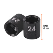 Dado de impacto de 24 mm, 6 puntas, cuadro 1/2', TRUPER