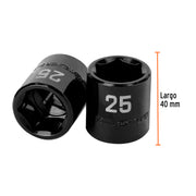 Dado de impacto de 25 mm, 6 puntas, cuadro 1/2', TRUPER