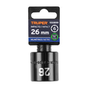 Dado de impacto de 26 mm, 6 puntas, cuadro 1/2', TRUPER