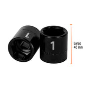 Dado de impacto de 1', 6 puntas, cuadro 1/2', TRUPER
