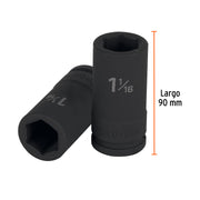 Dado largo de impacto de 1-1/16', 6 puntas, cuadro 3/4'