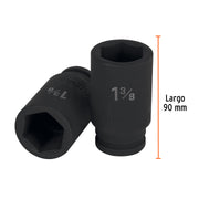 Dado largo de impacto de 1-3/8', 6 puntas, cuadro 3/4'