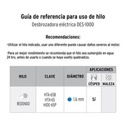Desbrozadora eléctrica 1000 W mango 'D', 14' corte, TRUPER