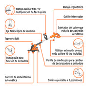 Desbrozadora eléctrica 550 W mango 'D', 13' corte, TRUPER