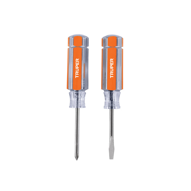 Dúo de mini desarmadores mango de acetato, TRUPER