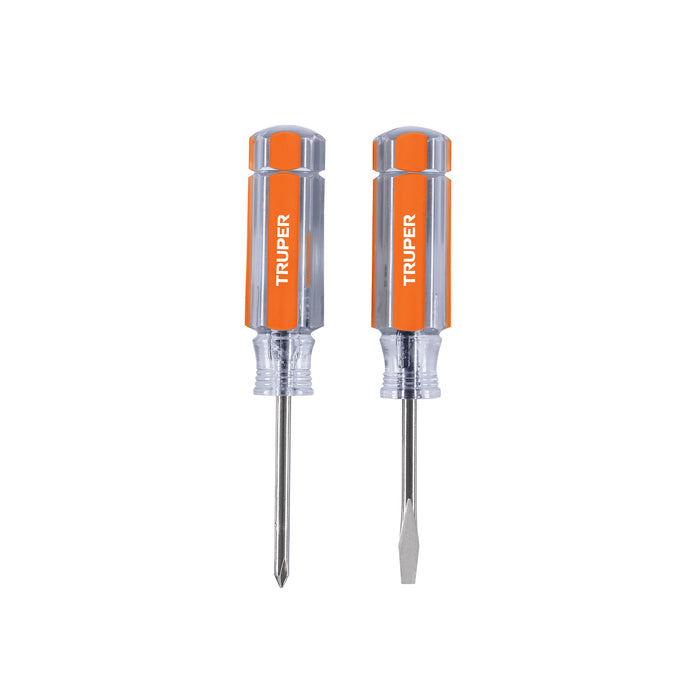 Dúo de mini desarmadores mango de acetato, TRUPER