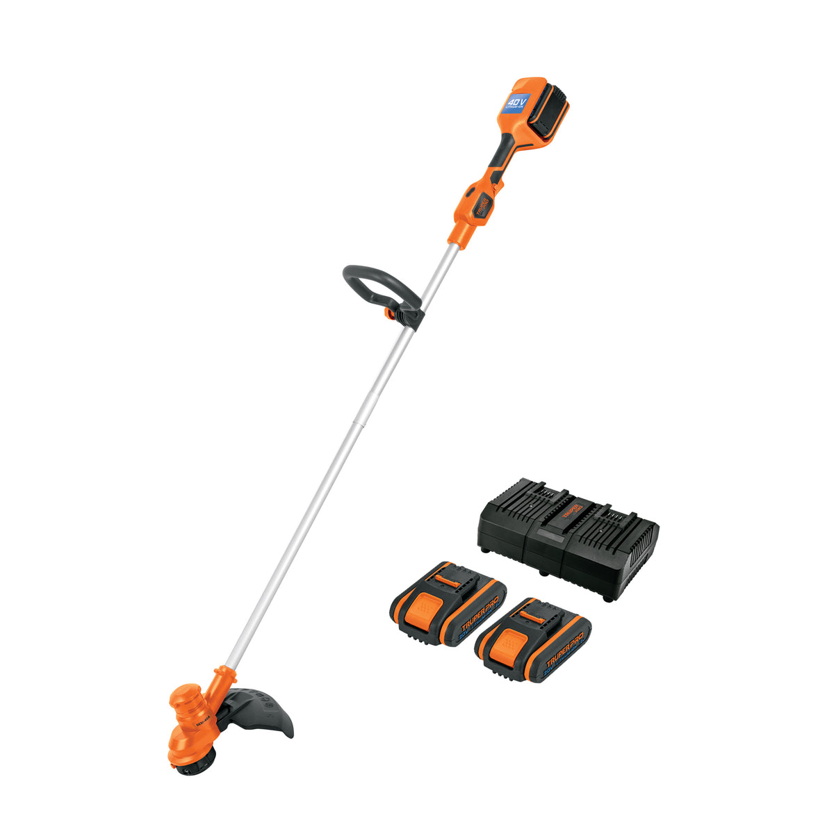 Desbrozadora inalámbrica 40V, 2 baterías 2Ah,1 carg.dual,PRO