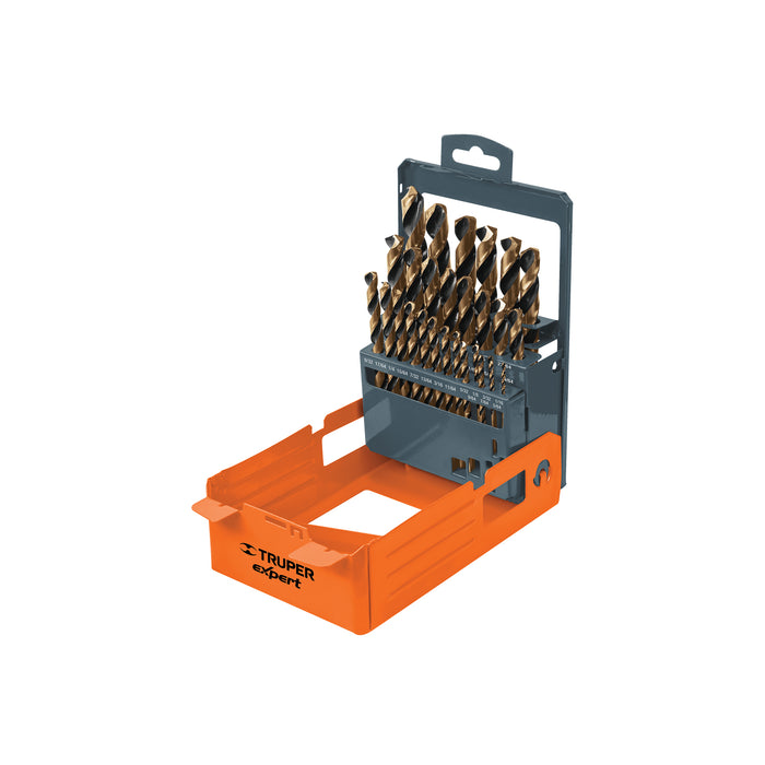 Juego de 29 brocas HSS para metal en estuche, TRUPER EXPERT
