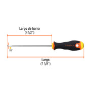 Desarmador cabinet 1/8' x 4-1/2' mango Comfort Grip, TRUPER