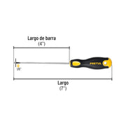 Desarmador cabinet 1/8 x 4' mango Comfort Grip, PRETUL