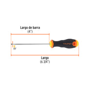 Desarmador cabinet 1/8' x 4' mango Comfort Grip, TRUPER