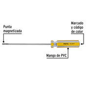 Desarmador cabinet 1/8 x 4' mango de PVC, PRETUL