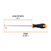 Desarmador cabinet 1/8' x 6' mango Comfort Grip, TRUPER
