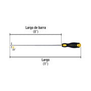 Desarmador cabinet 1/8 x 8' mango Comfort Grip, PRETUL