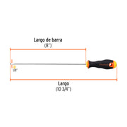 Desarmador cabinet 1/8' x 8' mango Comfort Grip, TRUPER