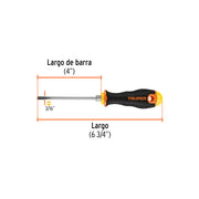 Desarmador cabinet 3/16' x 4' mango Comfort Grip, TRUPER