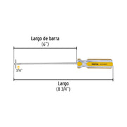Desarmador cabinet 3/16 x 6' mango de PVC, PRETUL
