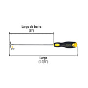 Desarmador cabinet 3/16 x 8' mango Comfort Grip, PRETUL