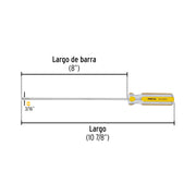 Desarmador cabinet 3/16 x 8' mango de PVC, PRETUL