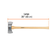 Hacha doble Michigan 3-1/2 lbs, mango de hickory 35', TRUPER