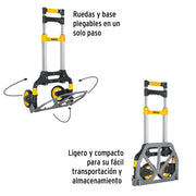 Diablo de carga, plegable de aluminio y base acero, 100 kg