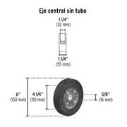 Diablo de carga de 100 kg, ruedas sólidas, balero sencillo